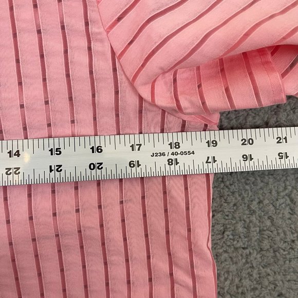 J Crew Shirt Women’s Small Size 4 Pink Shear Short Sleeve Shirt Blouse - Picture 8 of 9